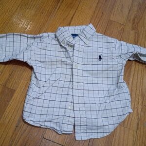 Ralph Lauren Cream and Blue Plaid Shirt